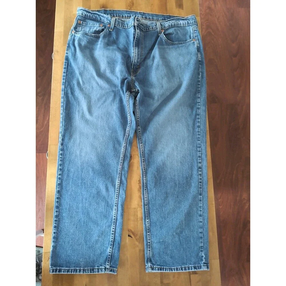 LEVI'S 559 BLUE JEANS Mens 42 x 30 Relaxed Straight LIGHT Wash Stretch